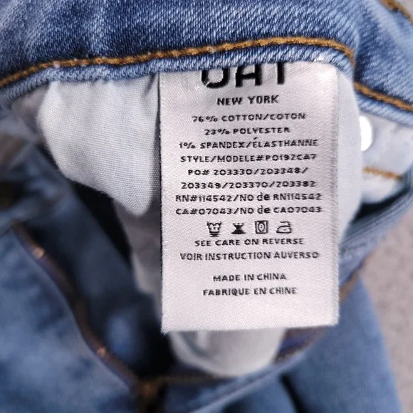 OAT Jeans Size 4/27 Straight Leg High Rise Frayed Hem Medium Wash Denim - Picture 5 of 12